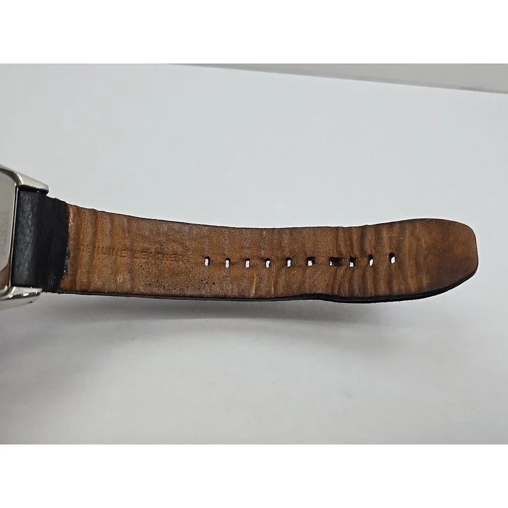 Fossil Arkitekt FS4510 Mens Tonneau Leather Date Watch New Battery 5ATM 50M